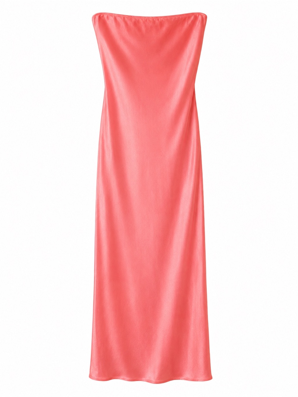 SNDYS Pink Satin Strapless Maxi Dress, NWT
